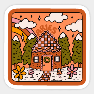 Aries Gingerbread House Sticker